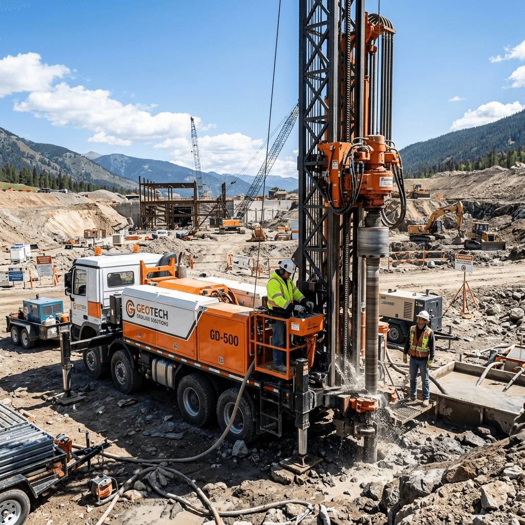 Geotechnical borehole core drilling campaign